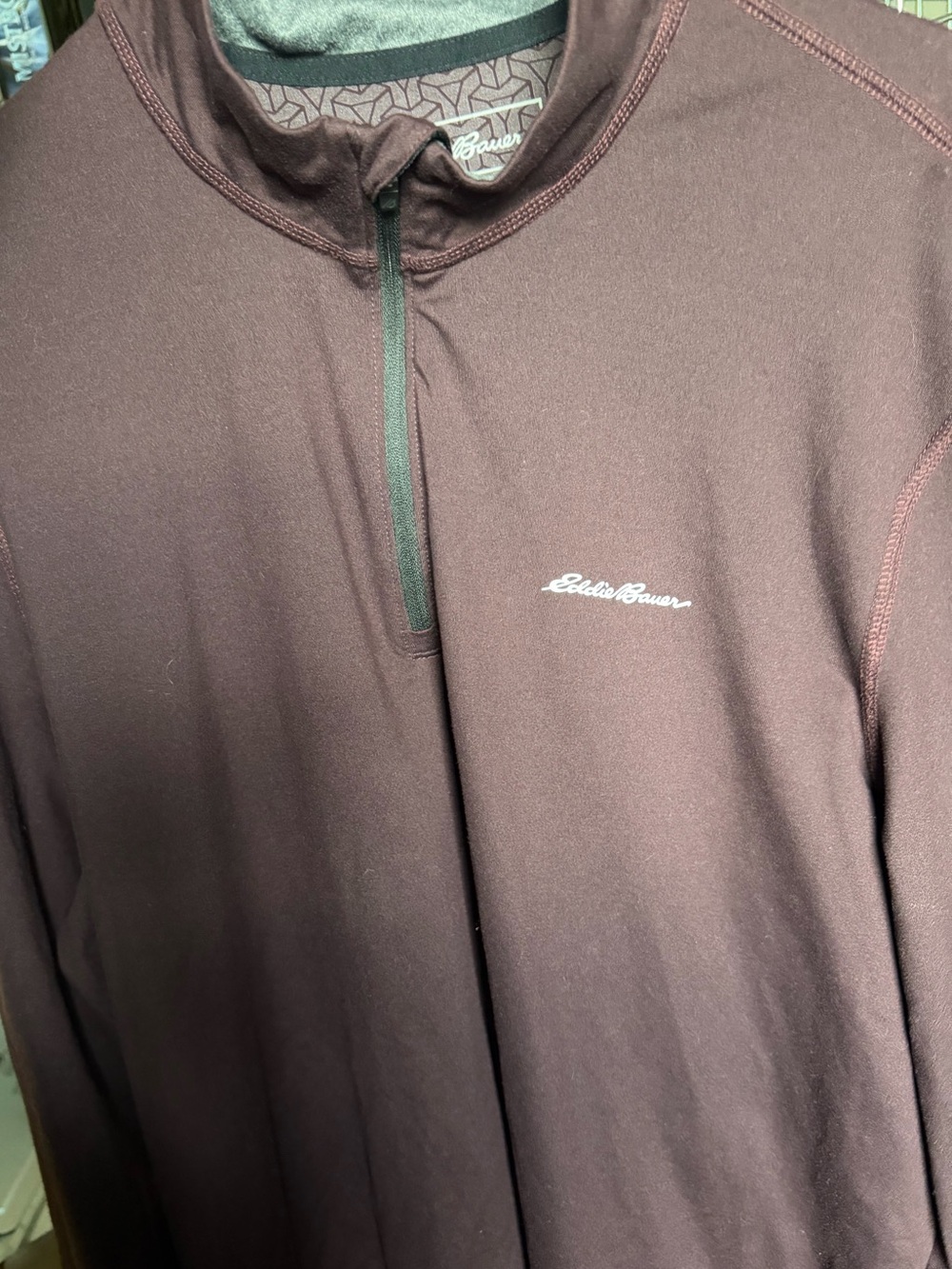 Eddie Bauer Men’s Lightweight Half-Zip Pullover Jacket - Burgundy